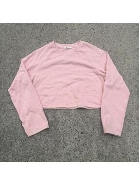 Z Supply Pink Cropped Sweatshirt Womens Size M Pullover Crop Top Nordstrom Boxy